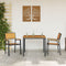vidaXL - Tuinstoelen - 2 - stuks - Stapelbaar - Zwart - Massief - Acacia - & - Metaal