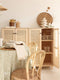 Astigarraga Sense - Wandkast - 2 deuren - Massief grenen - Rotan deuren - H:115,5cm x B:70,8cm x D:33cm
