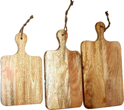 Snijplanken - Naturel - Mangohout - Set van 3