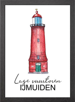 LAGE VUURTOREN IJMUIDEN A2 POSTER IN LIJST - JOYIN