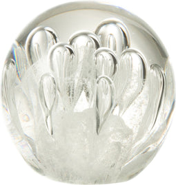 J-Line presse-papier Luchtbellen - glas - wit - small