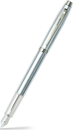 Sheaffer vulpen - 100 - geborsteld en gepolijst chroom - penpunt M - inclusief convertor voor vulling - SF-E0930653