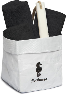 Seahorse Pure - Cadeauset - 3 Gastendoekjes + Zeep + Opbergzakje - 5 stuks - Black