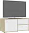 vidaXL - Tv-meubel - 80x34x36 - cm - bewerkt - hout - wit - en - sonoma - eikenkleurig