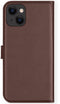 Selencia iPhone 13 Mini - Echt Lederen Bookcase - 3 Pashouders - Bruin