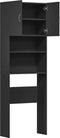 vidaXL - Wasmachinekast - 64x24x190 - cm - bewerkt - hout - zwart