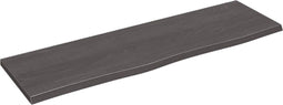 vidaXL - Wastafelblad - 100x30x2 - cm - behandeld - massief - hout - donkerbruin