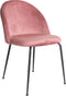 House Nordic Geneve Eetkamerstoel Velvet - Roze Zwart - Set van 2