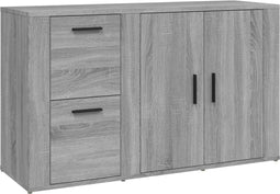 vidaXL - Dressoir - 100x33x59,5 - cm - bewerkt - hout - grijs - sonoma - eikenkleurig