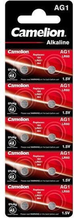 Camelion AG1-BP10 - Alkaline Knoopcel Batterij - LR60/LR621/364 - Blister van 10