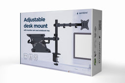 Gembird MA-DA-03 - Bureaustandaard met monitorarm en notebookstandaard - VESA 75/100 mm - Zwart