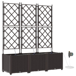 vidaXL - Tuinplanters - met - Watergeefsysteem - 3 - st - Bruin