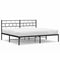 vidaXL - Bedframe - met - hoofdbord - metaal - zwart - 193x203 - cm