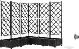 vidaXL - Tuinvijvers - met - waterirrigatiesysteem - - - Set - van - 5 - - - Zwart