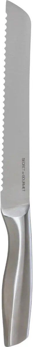 5Five Precision broodmes - 1x stuks - RVS - zilver - 34 cm - met kartels - keukenmes - luxe kwaliteit