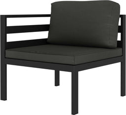 vidaXL - Hoekbank - sectioneel - 1 - st - met - kussens - aluminium - antracietkleurig