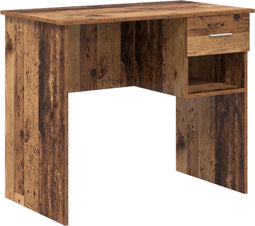 vidaXL - Bureau - met - Opbergruimte - - - Oud - Hout - - - 90x49,5x75 - cm - - - Bewerkt - Hout