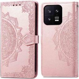 iMoshion Hoesje Geschikt voor Xiaomi 13 Hoesje Met Pasjeshouder - iMoshion Mandala Bookcase - Rosé Goud