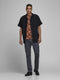 Jack & Jones JPRAARON TEE SS SH - T-shirt korte mouw - Oranje bloemenprint - Donkerblauw (2020)