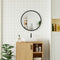Woltu Ronde Wandspiegel Ø 50 cm - Zwart Metalen Frame - Moderne Decoratieve Spiegel voor Badkamer,