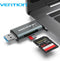 Vention USB Kaartlezer Micro-SD, SD en TF kaart - Micro USB, USB 2.0 en USB C aansluiting