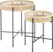Mica Decorations Leandro - Bijzettafel - Set van 2 - H53 x Ø45 cm - Zwart (2 stuks)