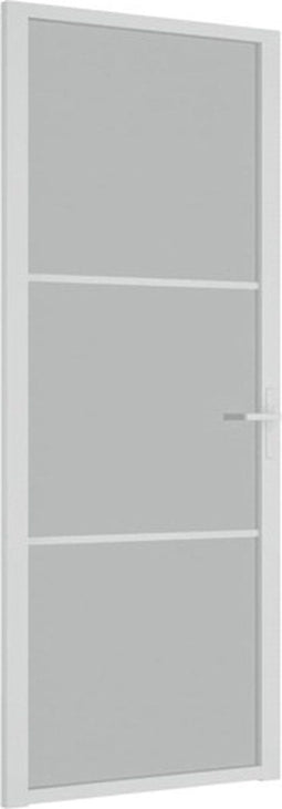 vidaXL - Binnendeur - 83x201,5 - cm - matglas - en - aluminium - wit