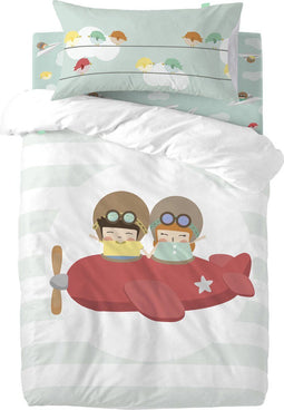 Dekbedovertrek set HappyFriday Happynois Learning To Fly Multicolour Wieg voor baby's 2 Onderdelen