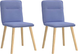 vidaXL - Eetkamerstoelen - 2 - st - stof - jeansblauw