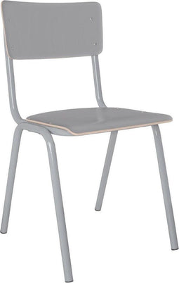 Zuiver Back To School Eetkamerstoel - Grijs - Set van 4