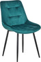 MELROSE - Eetkamerstoel - Turquoise - Fluweel
