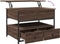 vidaXL - Salontafel - 70x50x50 - cm - bewerkt - hout - en - metaal - bruineikenkleur
