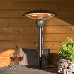 Sunred – Barcelona - Bright lijn - Zwart – Tafelmodel- Terrasverwarmer - Infraroodstraling - 1500 W - Elektrische heater