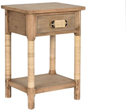 Nachtkastje Home ESPRIT Natuurlijk Lichtbruin Touw Spar 44 x 33 x 61,5 cm