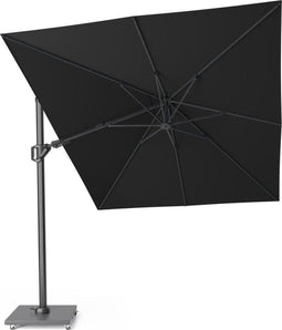 Platinum Sun & Shade – Zweefparasol – Challenger T² - 350x260cm – Zwart – Dubbel Kantelbaar – 360° Draaibaar – 96% UV protectie
