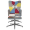Relaxstoel met voetenbank patchwork stof