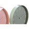 Muurklok Home ESPRIT Munt PVC 30 x 4 x 30 cm (2 Stuks)