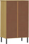 vidaXL - Schoenenkast - met - metalen - poten - OSLO - massief - grenenhout - bruin
