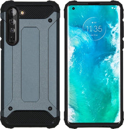 iMoshion Hoesje Geschikt voor Motorola Edge Hoesje - iMoshion Rugged Xtreme Backcover - Donkerblauw