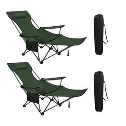 Woltu Campingstoel - Set van 2 - Inklapbaar - Voetensteun - 600D Oxford - Blauw (2 stuks)