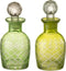 J-Line karaf Bladeren - glas - groen - small - 2 stuks