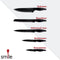 Smile Messenset RVS 6-delig - Rond Messenblok met Magnetische Insteek - Zwart