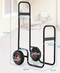 COSTWAY Zwarte Houttransportwagen – Robuuste Metalen Kaminholzwagen met Wielen, 66 x 51 x 111 cm, To