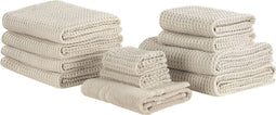 Beliani AREORA - Handdoek set - Beige - Katoen