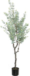 PTMD Tree Eucalyptus Kunstboom - 79x41x148 cm - Plastic Pot - Groen