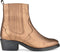 PS Poelman Mustang - Dames Cowboy Enkellaarzen - Metallic leer - Bruin Brons
