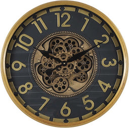 Countryfield Wandklok Ceulen metaal Ø60CM zwart/goud