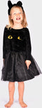 Den Goda Fen Verkleedkledij Black Cat Jurk met diadeem - 110-116cm - 4-6 jaar