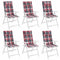 Stoelkussens 6 st hoge rug ruitpatroon oxford stof rood