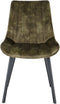 By-Olaf Eetkamerstoel Austin velvet Groen - slanke metalen poten - industrieel design - velours